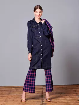 Выкройка: Джинсовое платье-рубашка