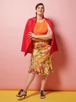 Выкройка: Юбка-карандаш с асимметричным воланом