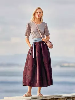 Выкройка: Юбка миди в складку