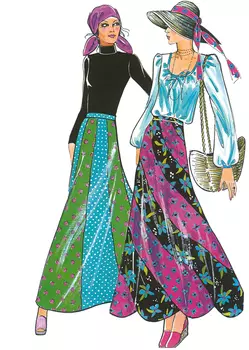 Выкройка: Юбка с клиньями годе