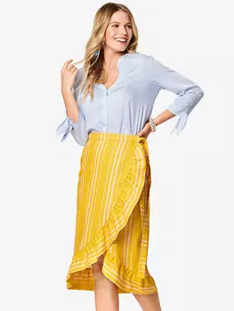 Выкройка: Юбка с запахом и оборками