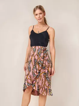 Выкройка: Юбка с запахом и оборками