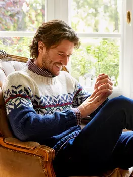 Выкройка: Мужской вязаный пуловер