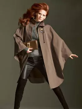 Выкройка: Накидка с воротником-стойкой