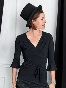 Выкройка: Облегающий пуловер с эффектом запаха