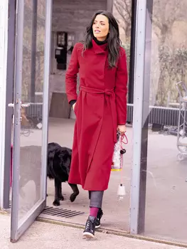 Выкройка: Пальто с асимметричным воротником-стойкой