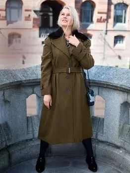 Выкройка: Пальто со съемным меховым воротником