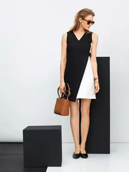 Выкройка: Платье А-силуэта в стиле колор-блокинг