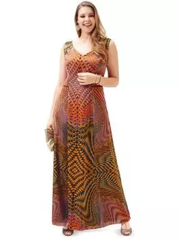 Выкройка: Платье длинное расклешенное