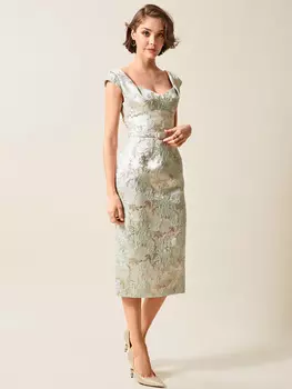 Выкройка: Платье-футляр из жаккарда