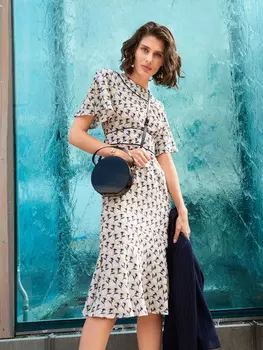 Выкройка: Платье миди с рукавами-крылышками