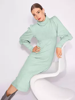 Выкройка: Платье миди с воротником гольф