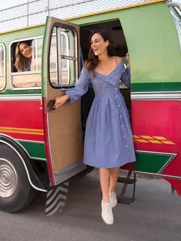 Выкройка: Платье-рубашка с широким вырезом