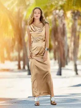 Выкройка: Платье с асимметричным вырезом горловины