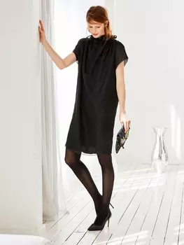 Выкройка: Платье с цельнокроеным воротником-стойкой