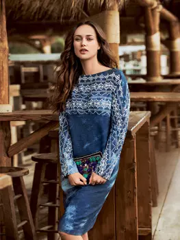 Выкройка: Платье с цельнокроеными рукавами