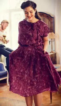 Выкройка: Платье с цельнокроеными рукавами