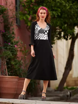 Выкройка: Платье с глубоким вырезом