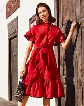 Выкройка: Платье с пышными оборками