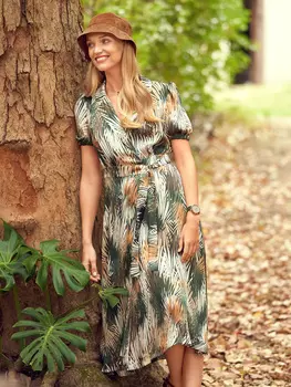 Выкройка: Платье с рукавами-фонариками