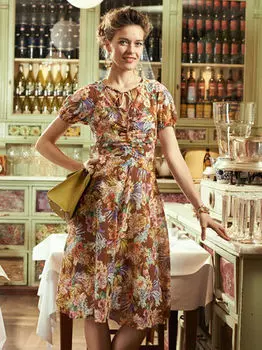 Выкройка: Платье с рукавами-фонариками