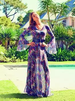 Выкройка: Платье с рукавами-раструбами