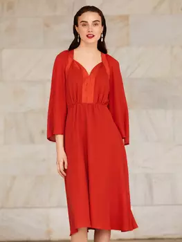 Выкройка: Платье с рукавами-раструбами