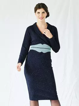 Выкройка: Платье с шалевым воротником