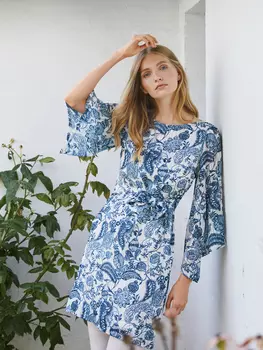 Выкройка: Платье с широкими рукавами