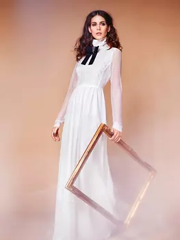 Выкройка: Платье с высоким воротником