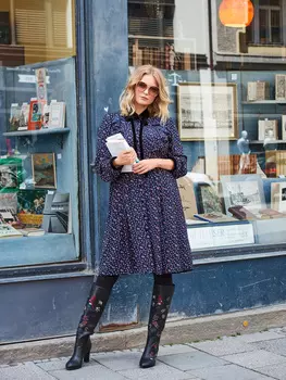 Выкройка: Платье со скругленным воротником