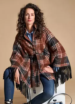 Выкройка: Пончо с бахромой