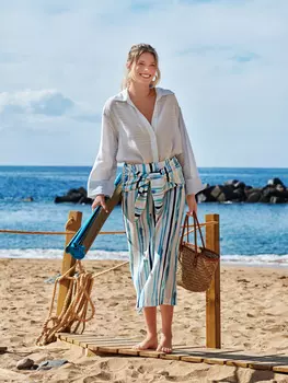 Выкройка: Прямая юбка с широкими завязками