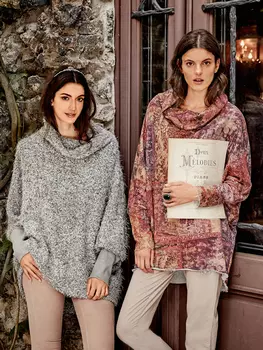 Выкройка: Пуловер с цельнокроеным воротником