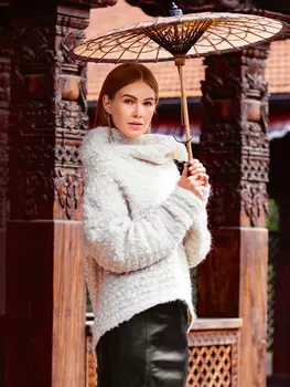 Выкройка: Пуловер с цельнокроеным воротником