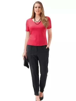 Выкройка: Пуловер с круглым вырезом горловины