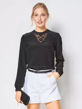 Выкройка: Пуловер с кружевной вставкой