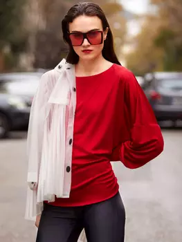 Выкройка: Пуловер с объемными рукавами