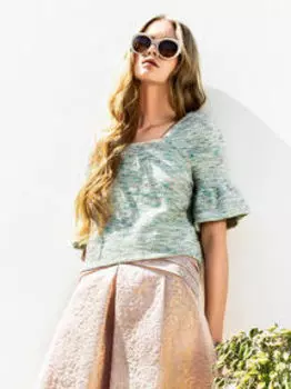 Выкройка: Пуловер с оборками на рукавах