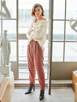 Выкройка: Пуловер с широким воротником