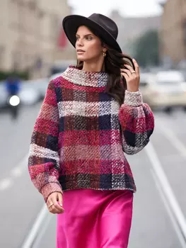 Выкройка: Пуловер с широким воротником