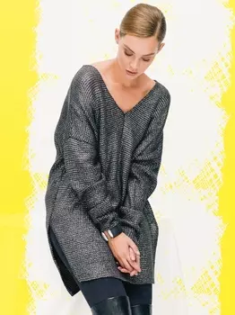 Выкройка: Пуловер с V-образным вырезом