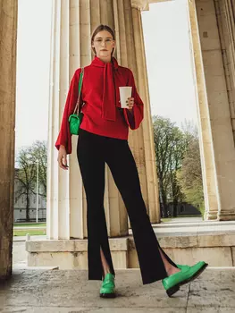 Выкройка: Пуловер с воротником-шарфом