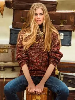 Выкройка: Пуловер с воротником-стойкой