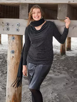 Выкройка: Пуловер с вырезом-качели