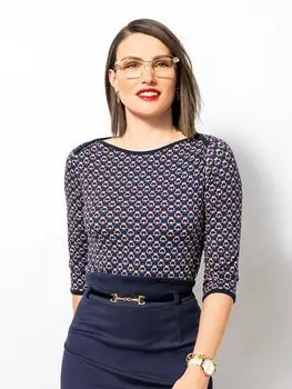 Выкройка: Пуловер с вырезом-лодочкой