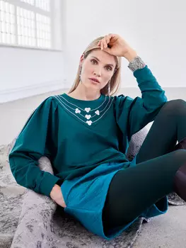 Выкройка: Пуловер со складками на рукавах