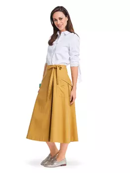 Выкройка: Расклешённая юбка с запахом