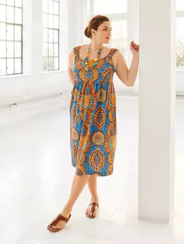 Выкройка: Сарафан на широких бретельках