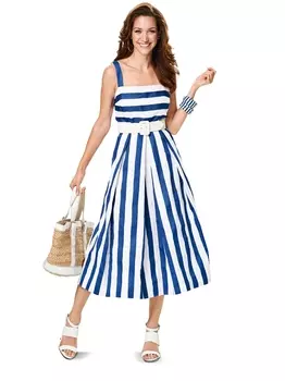 Выкройка: Сарафан на широких бретельках